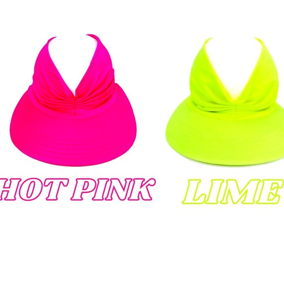 12 Colors of Stretch Turban Style Baseball Visor Beach Hat with Ponytail Opening - Picture 2 of 9